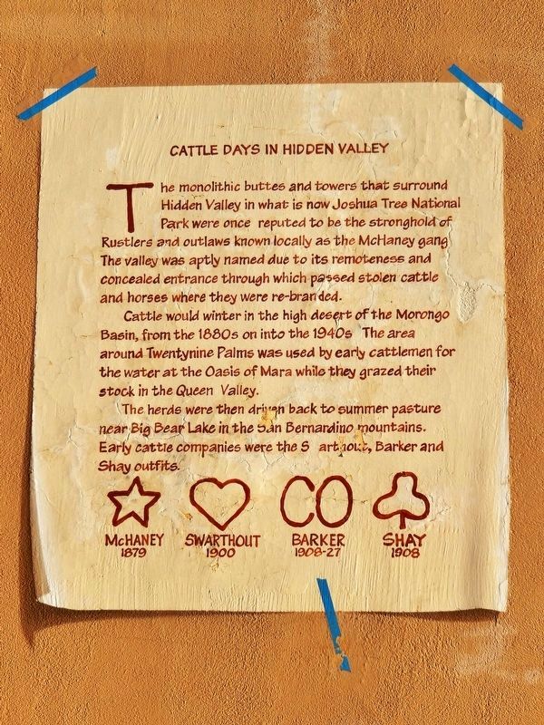Cattle Days in Hidden Valley Marker image. Click for full size.