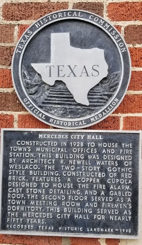 Mercedes City Hall Marker image. Click for full size.