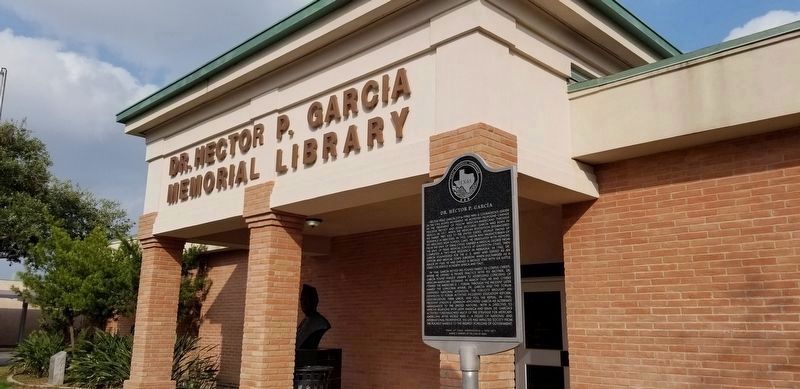 The entrance to the Dr. Héctor P. García Memorial Library image. Click for full size.