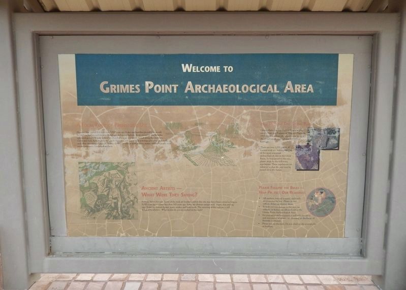Grimes Point Archaeological Area Marker (<i>side 2</i>) image. Click for full size.