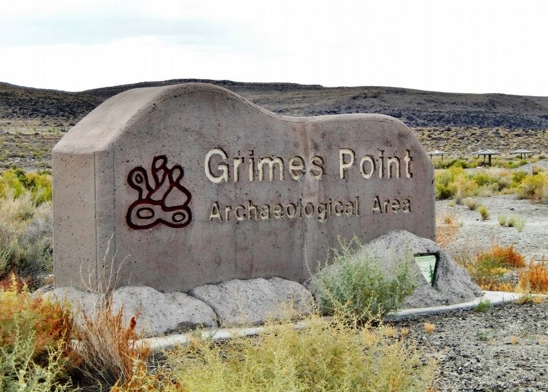 Grimes Point Archaeological Area sign image. Click for full size.
