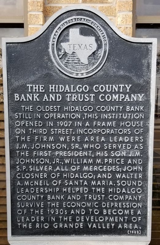 The Hidalgo County Bank and Trust Company Marker image. Click for full size.