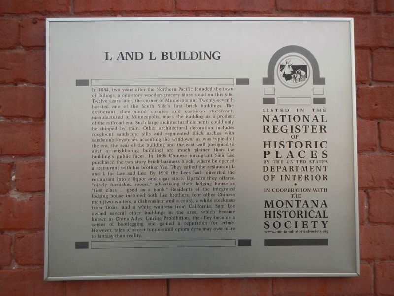 L and L Building Marker image. Click for full size.