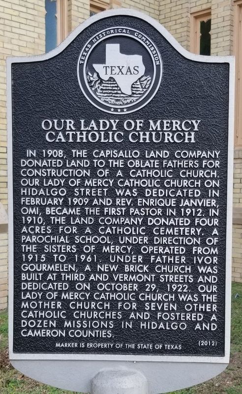 Our Lady of Mercy Catholic Church Marker. Click for full size. Our Lady of Mercy Catholic Church Marker image. Click for full size.