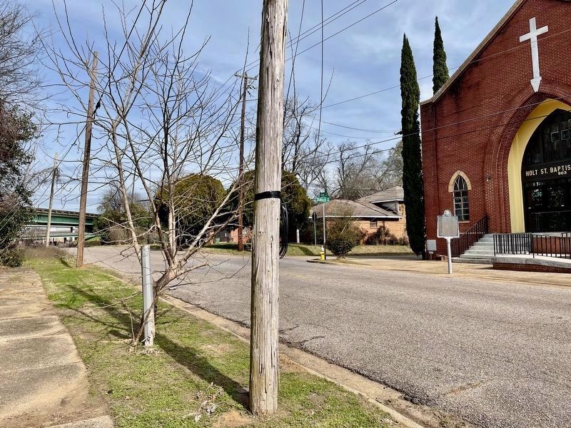 Percy Lavon Julian Marker now missing. Empty pole on left of photo. image. Click for full size.