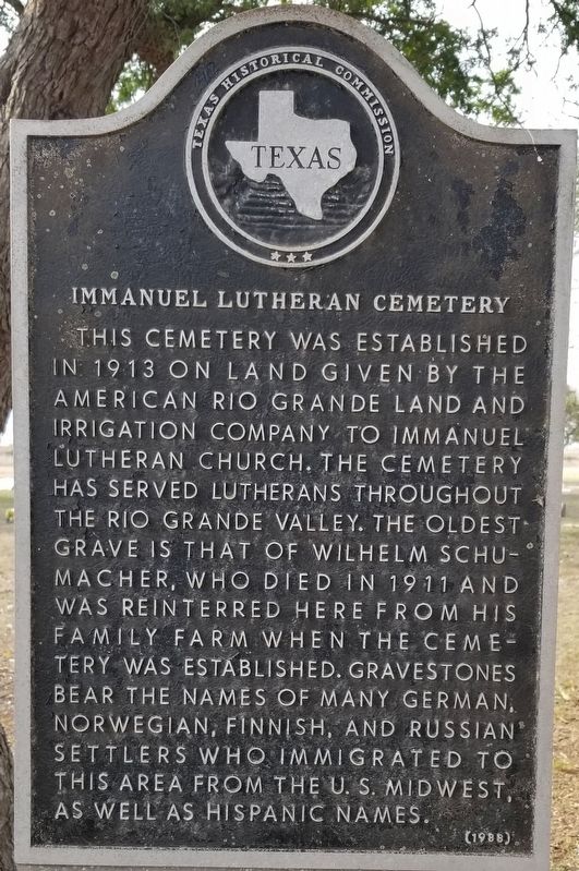 Immanuel Lutheran Cemetery Marker image. Click for full size.