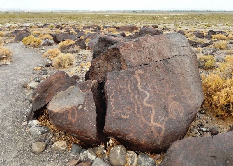 Petroglyph on Grimes Point Archaeological Area Trail image. Click for full size.