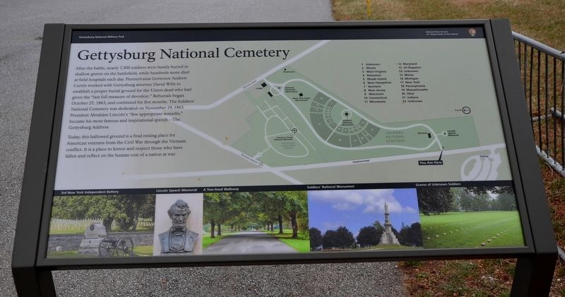 Gettysburg National Cemetery Marker image. Click for full size.
