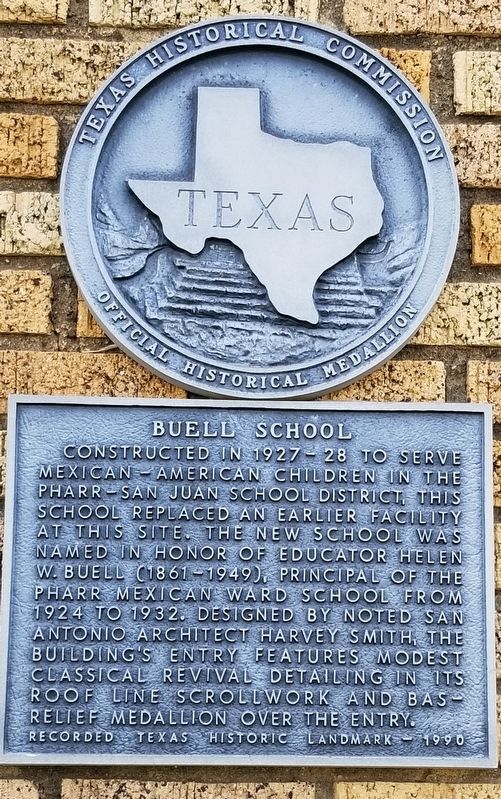 Buell School Marker image. Click for full size.