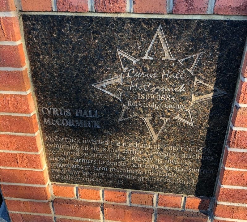 Cyrus Hall McCormick Marker image. Click for full size.