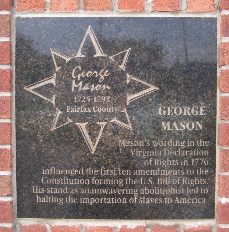 George Mason Marker. Click for full size. George Mason Marker image. Click for full size.