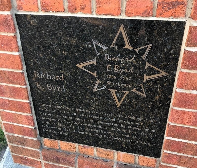 Richard E. Byrd Marker. Click for full size. Richard E. Byrd Marker image. Click for full size.