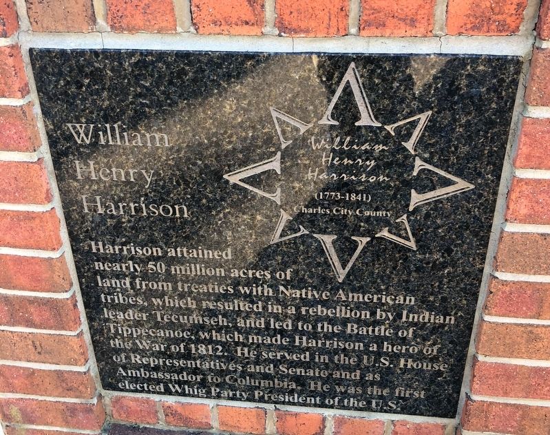 William Henry Harrison Marker. Click for full size. William Henry Harrison Marker image. Click for full size.