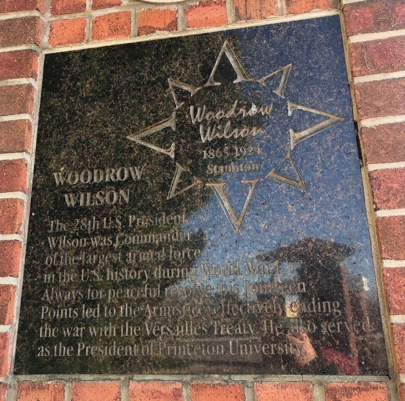 Woodrow Wilson Marker. Click for full size. Woodrow Wilson Marker image. Click for full size.