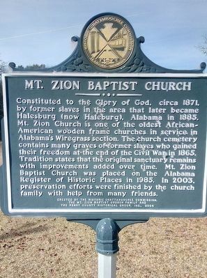 Mt.Zion Baptist Church Marker image. Click for full size.