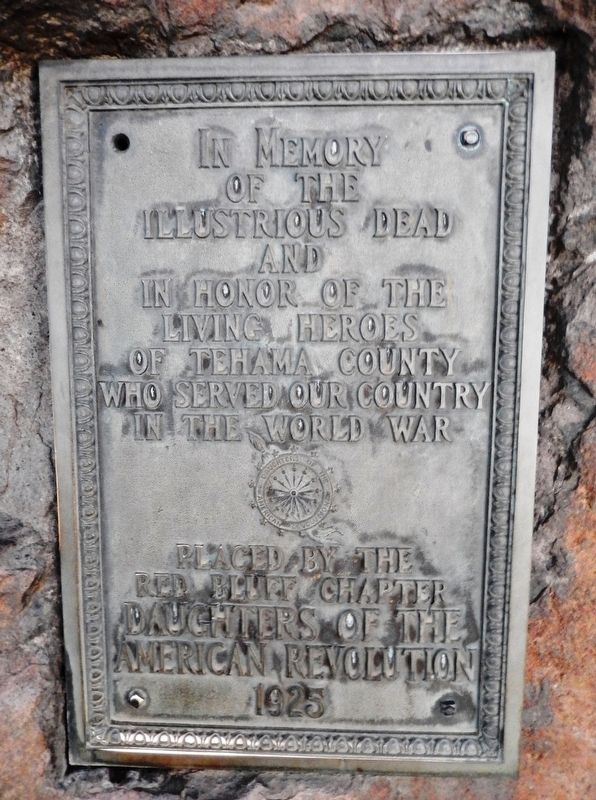 Tehama County World War I Memorial. Click for full size. Tehama County World War I Memorial image. Click for full size.