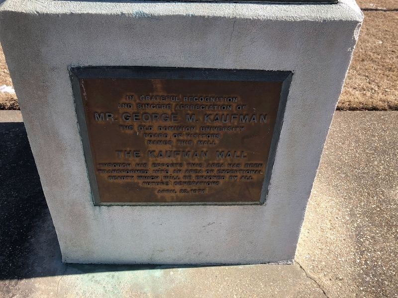 Dedication plaque on the base of the memorial image. Click for full size.