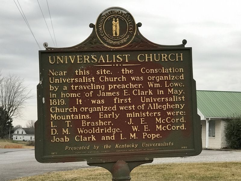 Universalist Church Marker. Click for full size. Universalist Church Marker image. Click for full size.