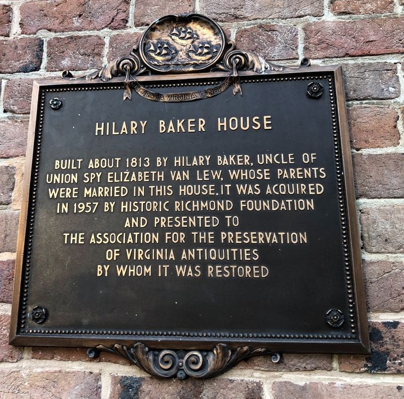 Hilary Baker House Marker image. Click for full size.