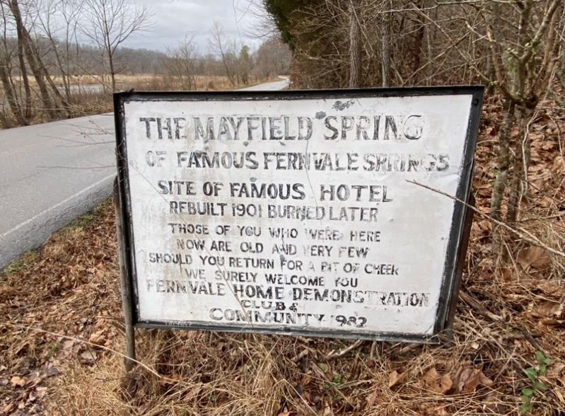 The Mayfield Spring sign. Click for full size. The Mayfield Spring sign image. Click for full size.
