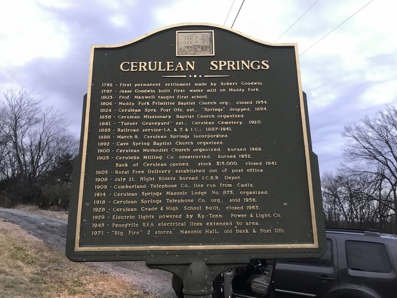 Cerulean Springs Marker image. Click for full size.