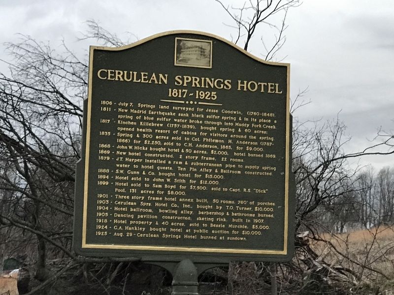 Cerulean Springs Hotel Marker image. Click for full size.