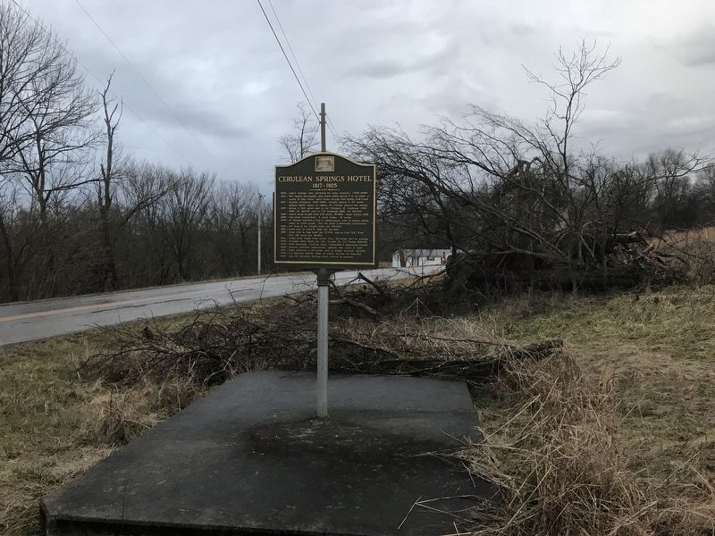 Cerulean Springs / Cerulean Springs Hotel Marker. Click for full size. Cerulean Springs / Cerulean Springs Hotel Marker image. Click for full size.