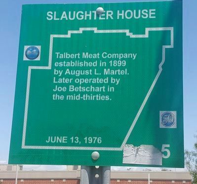 Slaughter House Marker next to the street image. Click for full size.