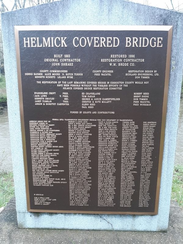 Helmick Covered Bridge Marker image. Click for full size.