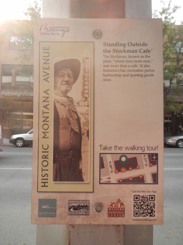 Standing Outside the Stockman's Café Marker image. Click for full size.