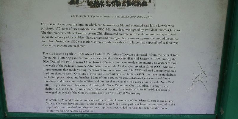 The Historical Era of Miamisburg Mound Marker image. Click for full size.