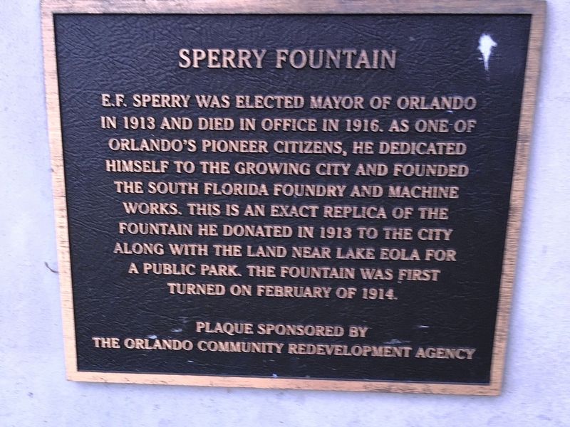 Sperry Fountain Marker. Click for full size. Sperry Fountain Marker image. Click for full size.