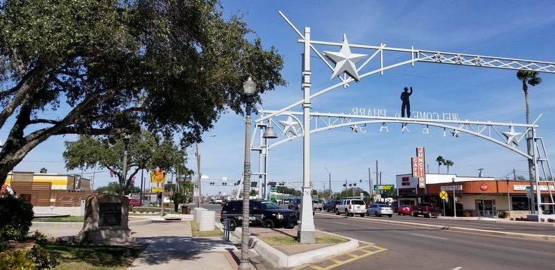 The view of the Historic Pharr Marker from the road image. Click for full size.