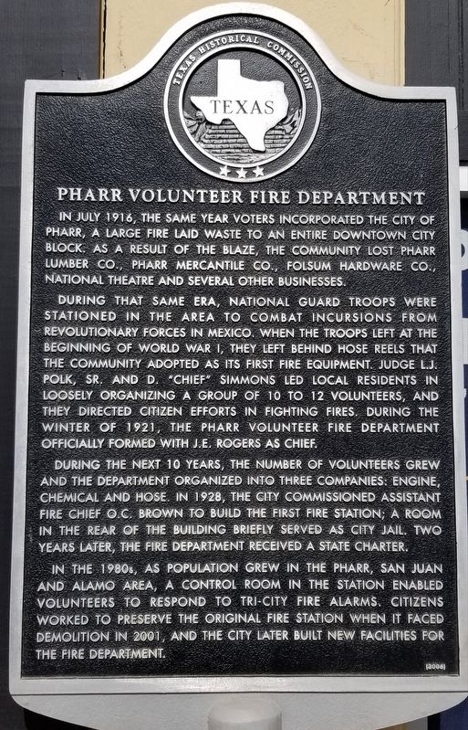 Pharr Volunteer Fire Department Marker image. Click for full size.