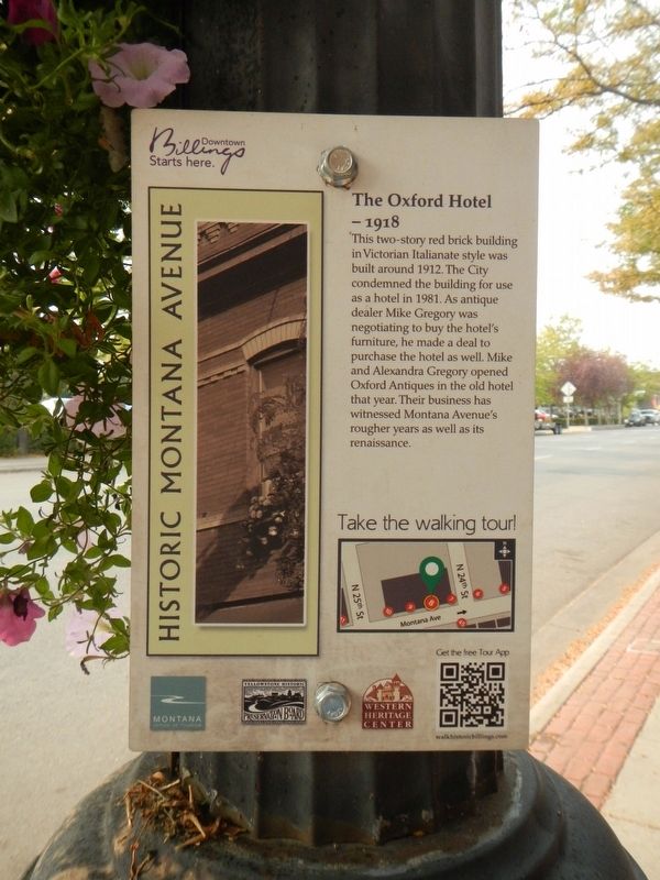 The Oxford Hotel - 1918 Marker image. Click for full size.