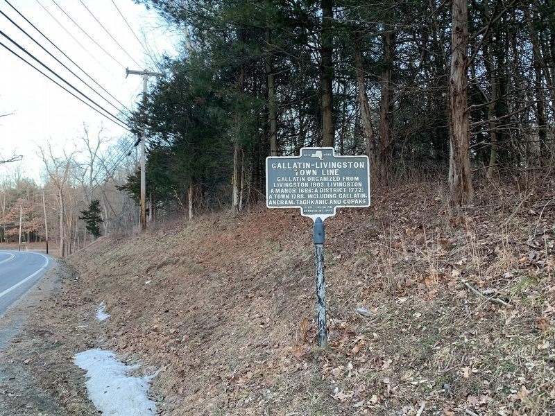 Gallatin-Livingston Town Line Marker. Click for full size. Gallatin-Livingston Town Line Marker image. Click for full size.