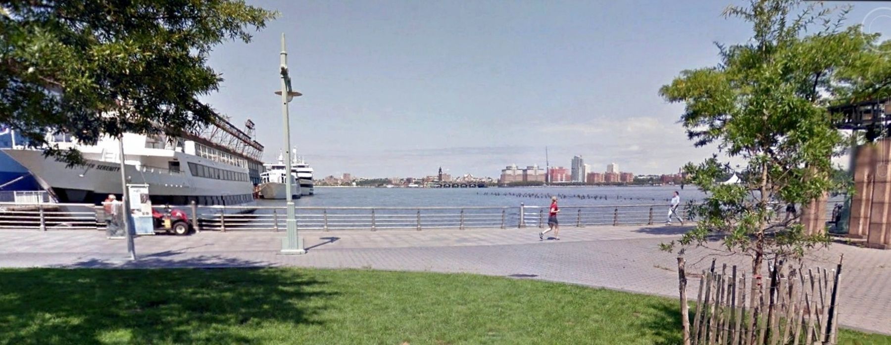 "Approximately three quarters of a mile across to New Jersey.". Click for full size. "Approximately three quarters of a mile across to New Jersey." image. Click for full size.