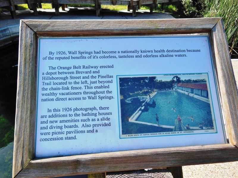 Wall Springs Park History Marker (<i>1926 panel</i>) image. Click for full size.