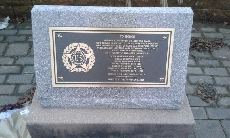 Champaign County Honor Roll Marker. Click for full size. Champaign County Honor Roll Marker image. Click for full size.