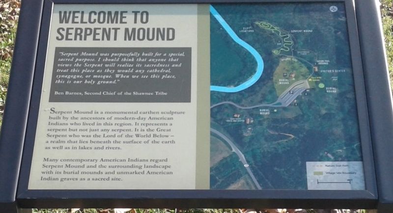 Welcome To Serpent Mound Marker image. Click for full size.