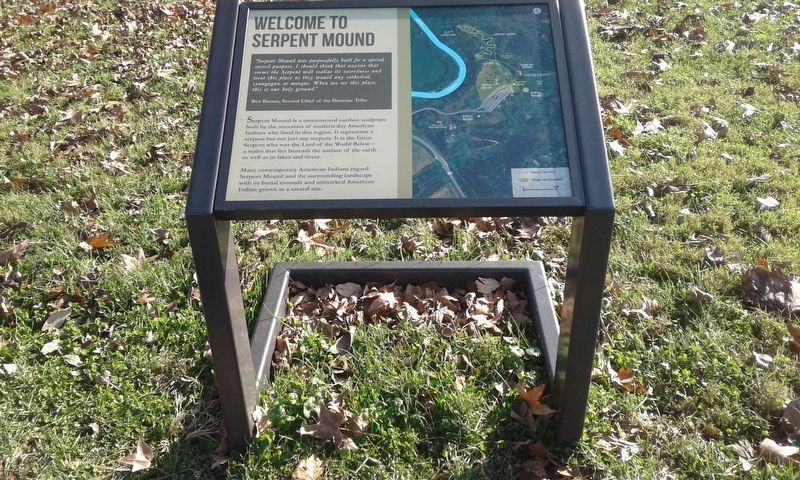 Welcome To Serpent Mound Marker. Click for full size. Welcome To Serpent Mound Marker image. Click for full size.