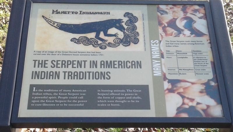 The Serpent In American Indian Traditions Marker image. Click for full size.