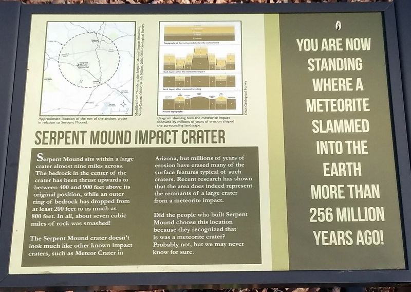 Serpent Mound Impact Crater Marker image. Click for full size.