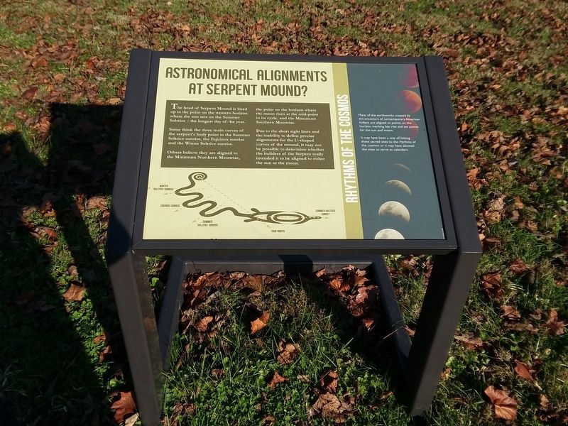 Astronomical Alignments At Serpent Mound Marker image, Touch for more information