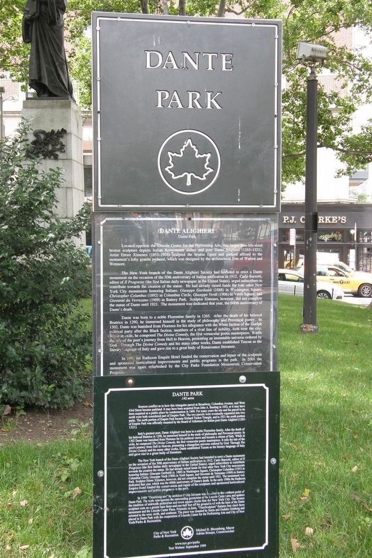Dante Park marker (bottom) image. Click for full size.