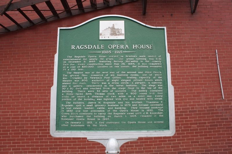 Ragsdale Opera House Marker image. Click for full size.
