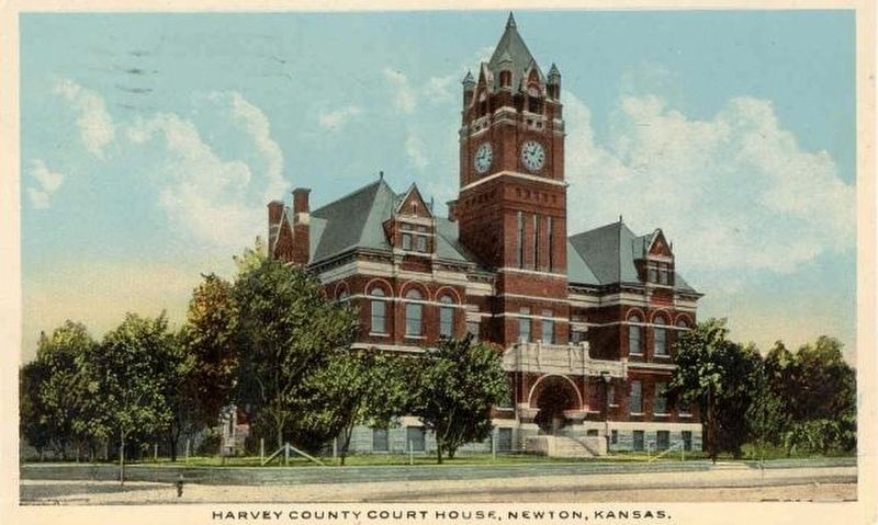 The Harvey County Courthouse Postcard View image. Click for full size.