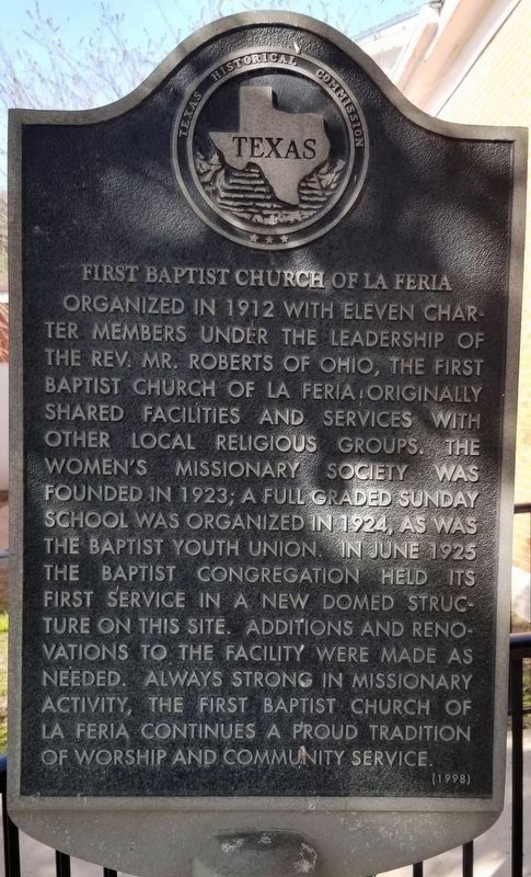 First Baptist Church of La Feria Marker image. Click for full size.