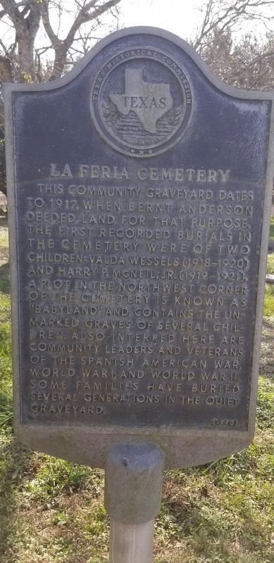 La Feria Cemetery Marker image. Click for full size.