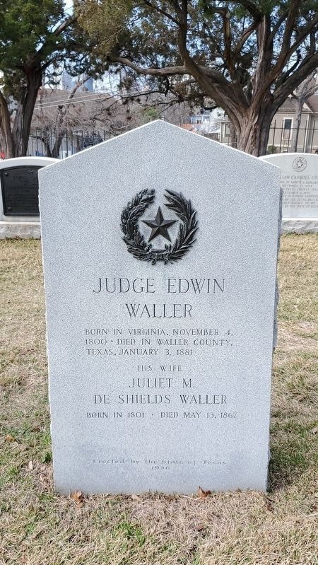 Judge Edwin Waller Marker image. Click for full size.